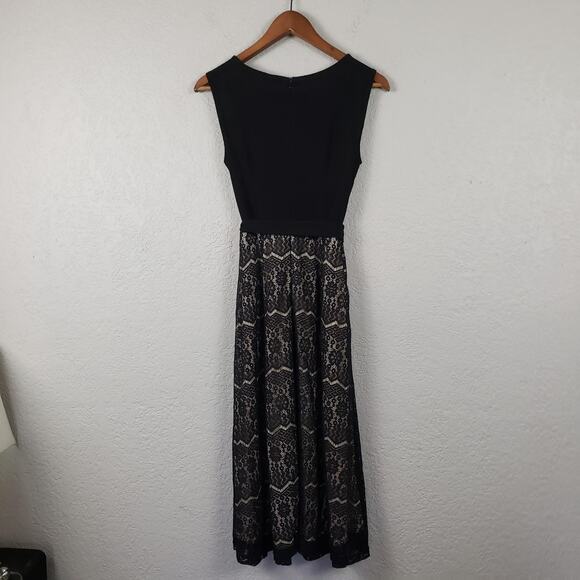 NEW! VFShow Lace Midi Dress Sleeveless Lace Midi Date Party Black Tie Waist - S - Picture 3 of 11